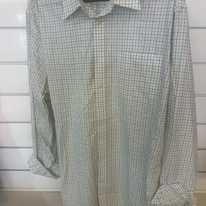 Eddie Bauer Men's Gray Checkered Dress Shirt